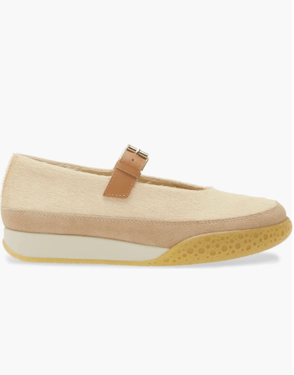 4CCCCEES BUBBLE POMPA SAND HAIRCALF SNEAKER Shoes | Shop now at Main &amp; Taylor Shoes!