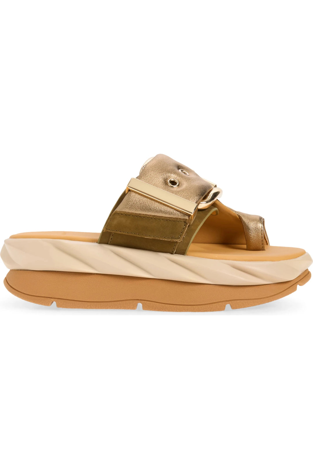 4CCCCEES MELLOW GLOW BRASS SANDAL Shoes | Shop now at Main &amp; Taylor Shoes!
