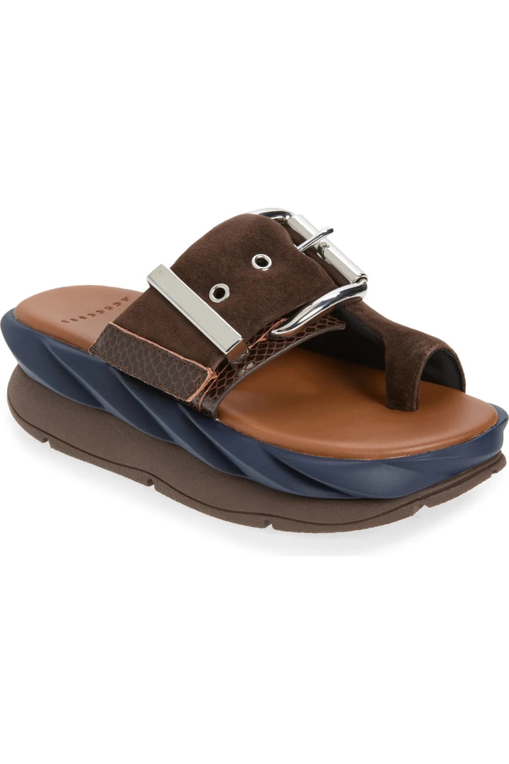 4CCCCEES MELLOW GLOW CHOCO SUEDE SANDAL Shoes | Shop now at Main &amp; Taylor Shoes!