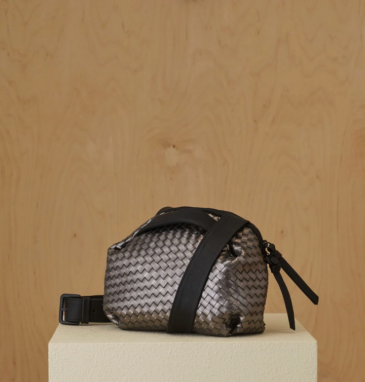 BILLIE  PEWTER WOVEN CROSSBODY