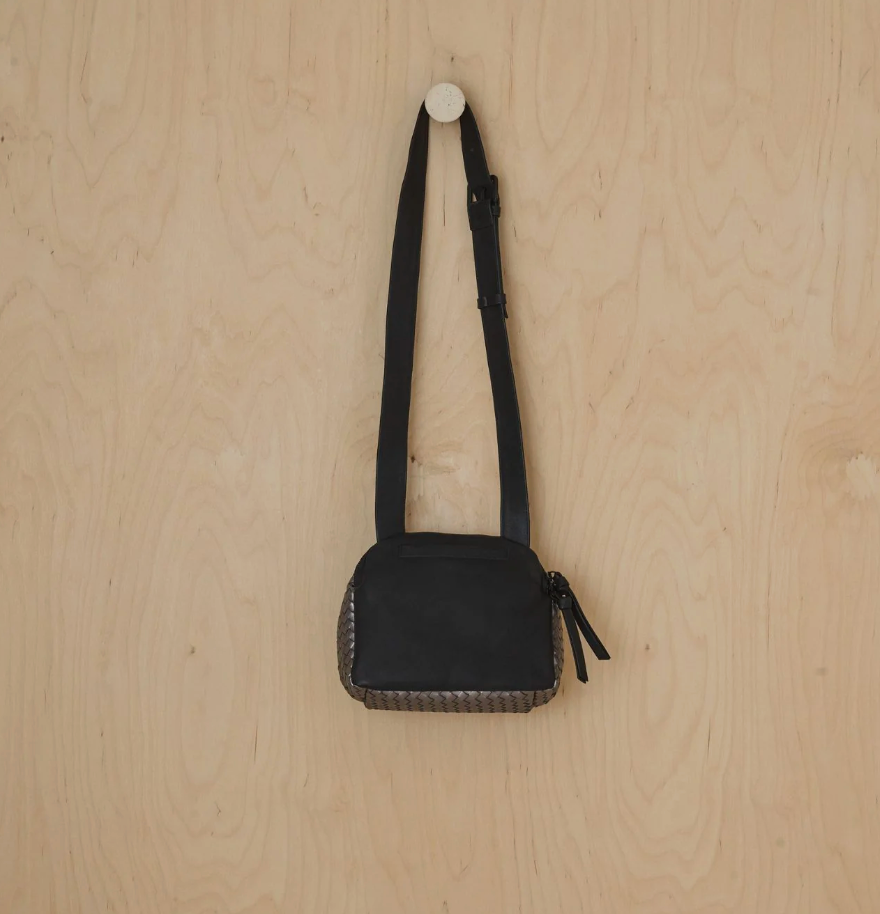 BILLIE  PEWTER WOVEN CROSSBODY