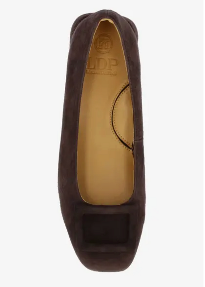 TALLULAH CHOCOLATE SUEDE LOW HEEL