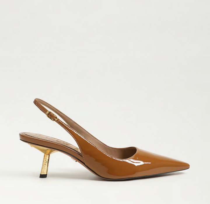 BIANKA GILDED DAHLIA TAN PATENT SLINGABACK