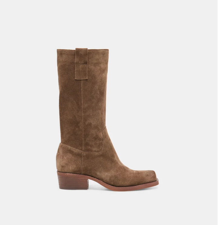 ROMIE CHOCOLATE SUEDE BOOTS