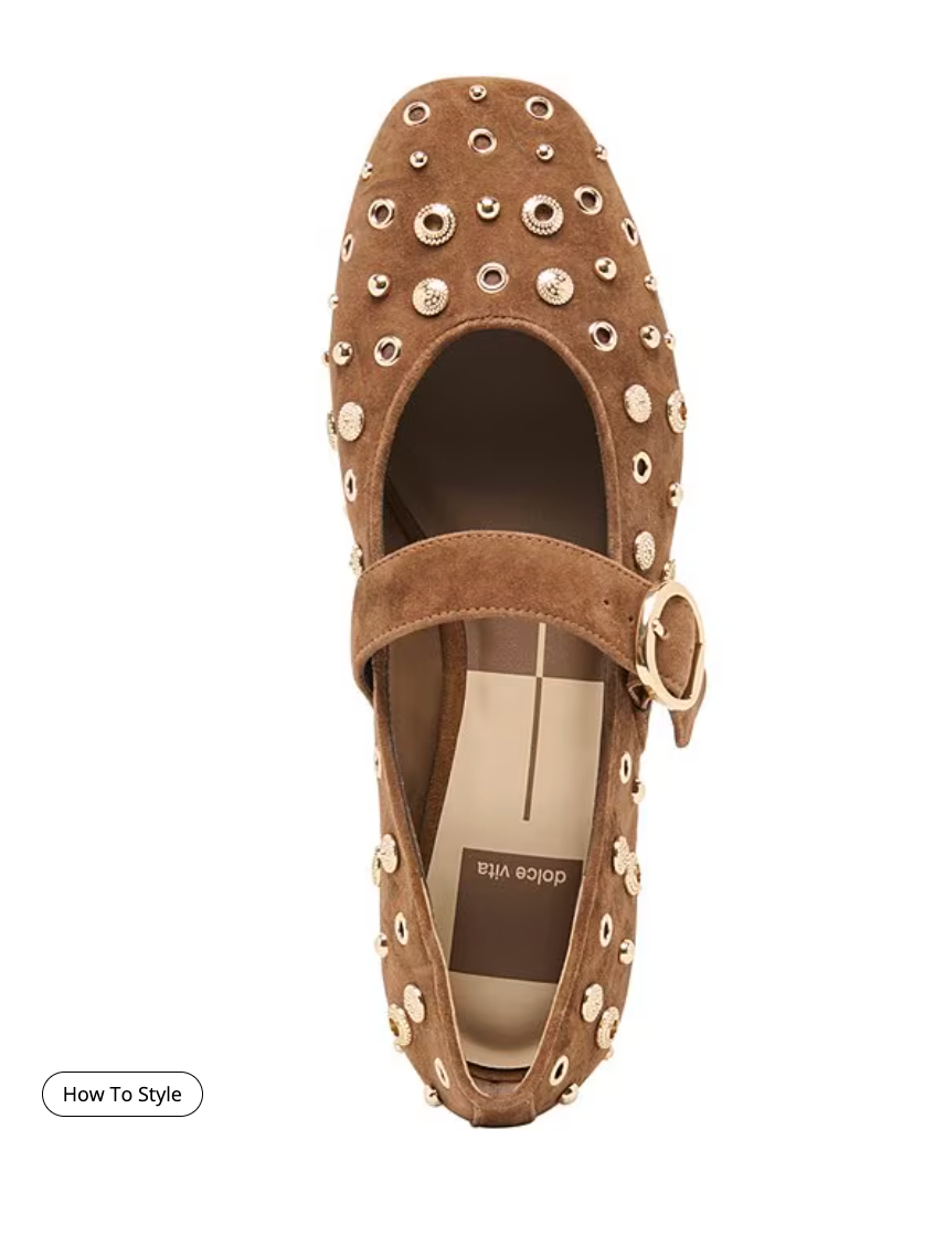 MELLA STUD COCO SUEDE FLAT