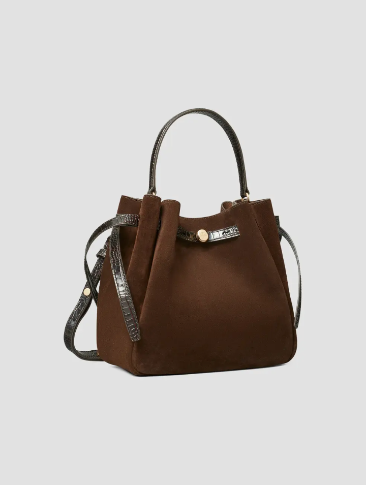 ROMY BUCKET DARK COCOA SUEDE
