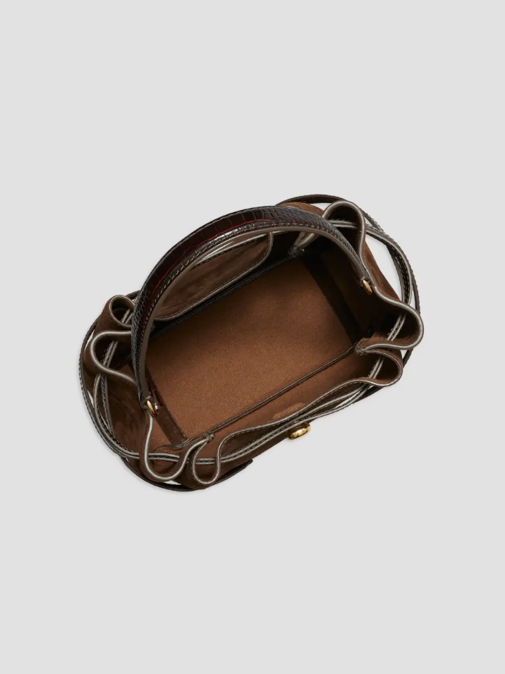 ROMY BUCKET DARK COCOA SUEDE