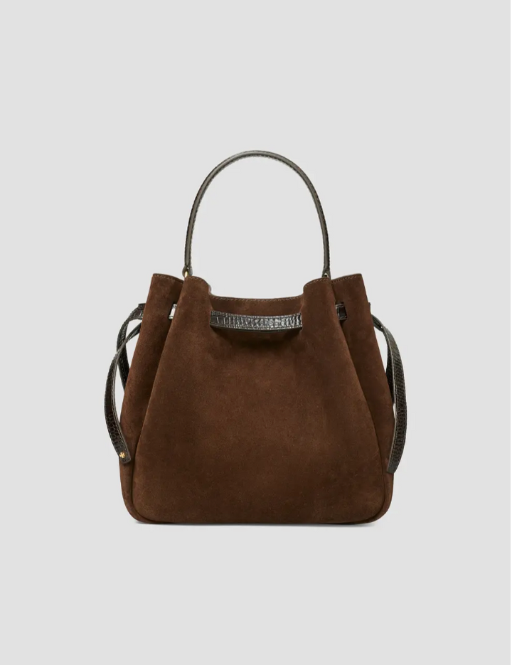 ROMY BUCKET DARK COCOA SUEDE