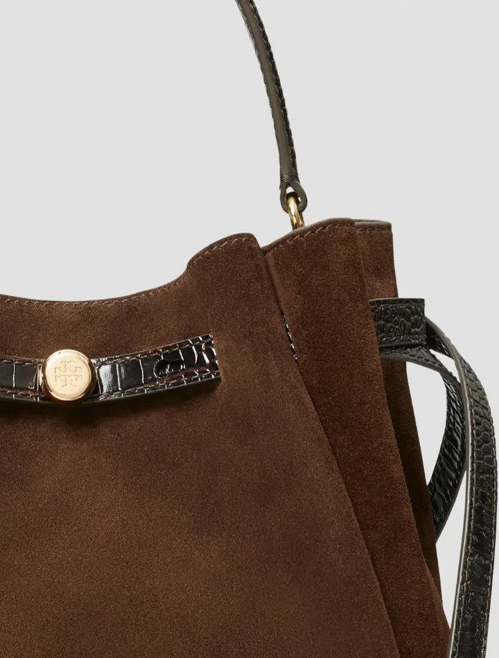 ROMY BUCKET DARK COCOA SUEDE