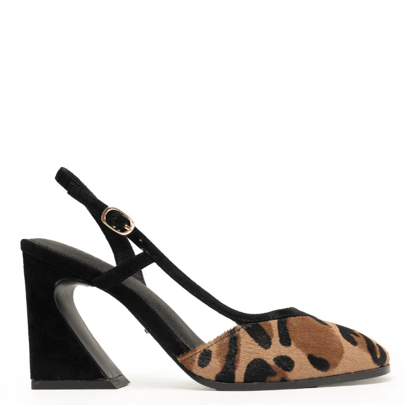 SOPHIA LEOPARD PONY HAIR HEEL