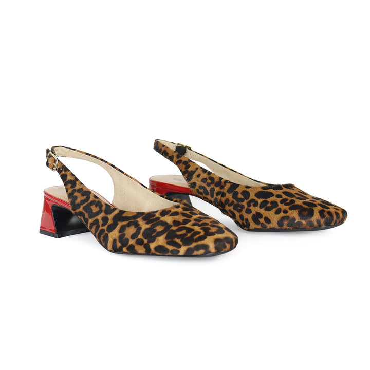 DARSY BROWN/BLACK W/RED SLINGBACK