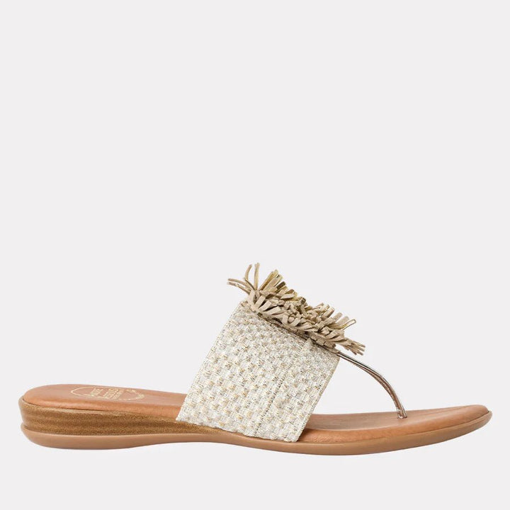 Andre Assous NOVALEE PLATINO MULTI SANDAL Shoes | Shop now at Main &amp; Taylor Shoes!