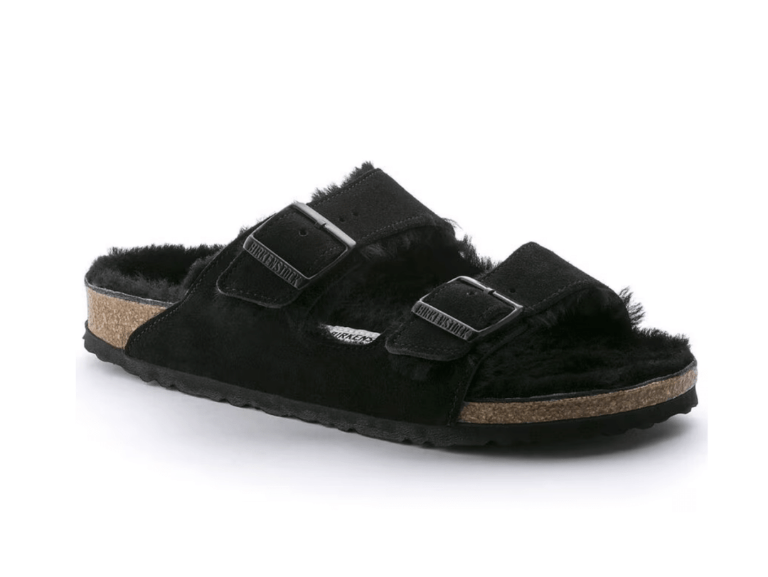 Birkenstock ARIZONA SHEARLING BLACK Shoes | Shop now at Main &amp; Taylor Shoes!