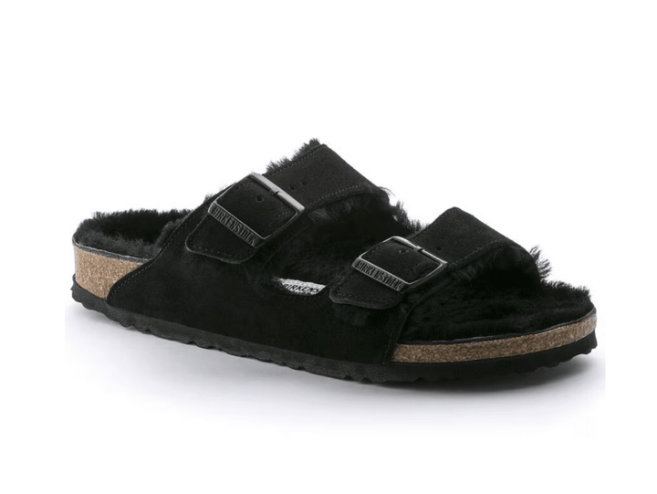 Birkenstock ARIZONA SHEARLING BLACK Shoes | Shop now at Main &amp; Taylor Shoes!