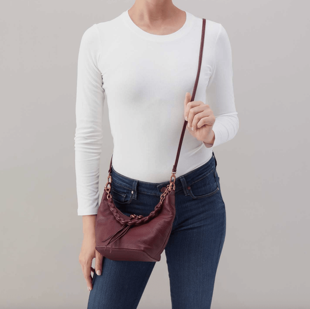 HOBO ASTRID SMALL CROSSBODY MULBERRY GLAZE HANDBAGS | Shop now at Main &amp; Taylor Shoes!