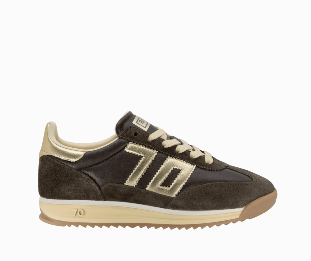 Back 70 JOGGER N COFFEE/GOLD SNEAKER Shoes | Shop now at Main & Taylor Shoes!