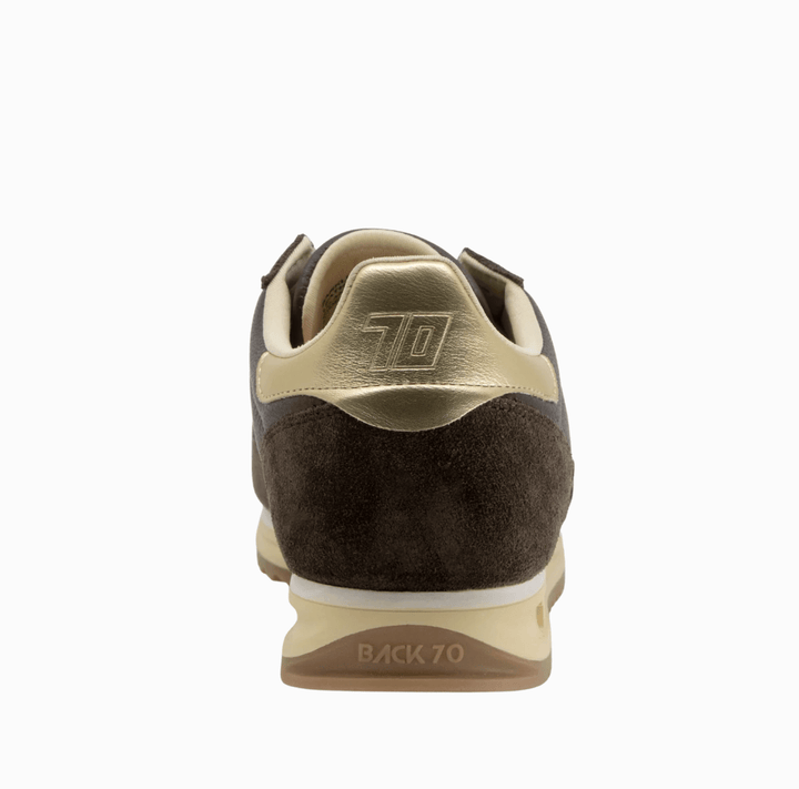 Back 70 JOGGER N COFFEE/GOLD SNEAKER Shoes | Shop now at Main &amp; Taylor Shoes!