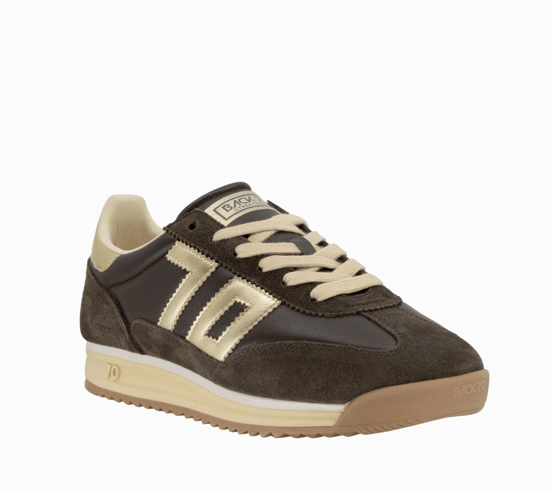 Back 70 JOGGER N COFFEE/GOLD SNEAKER Shoes | Shop now at Main & Taylor Shoes!