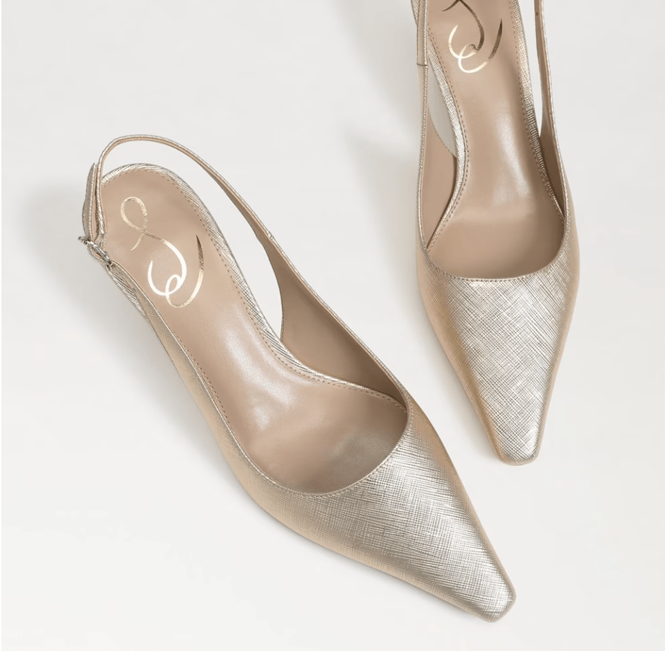 SAM EDELMAN BIANKA FEATHERED GOLD Shoes | Shop now at Main & Taylor Shoes!