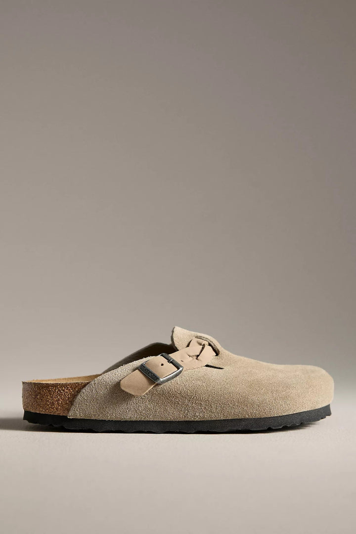 Birkenstock BOSTON BRAID TAUPE SUEDE Shoes | Shop now at Main &amp; Taylor Shoes!