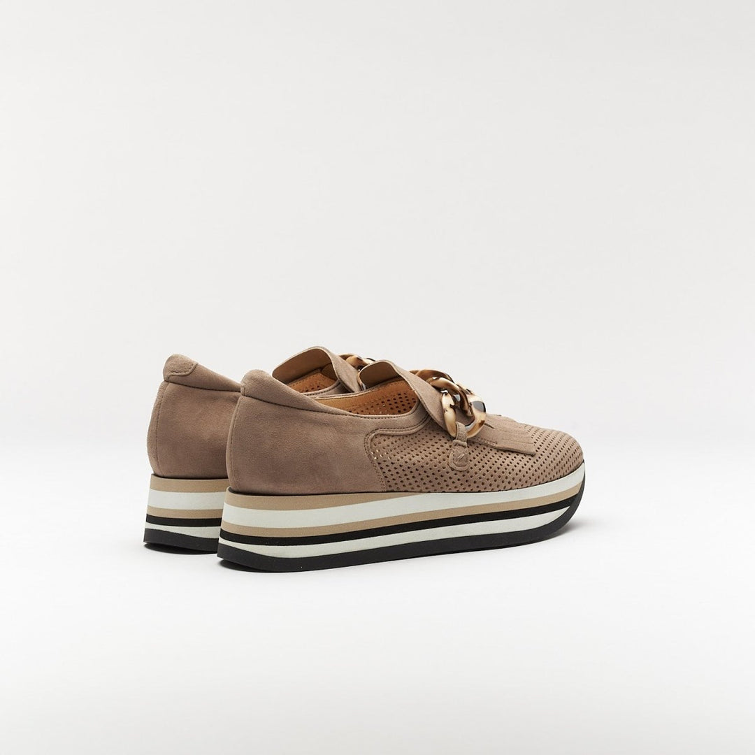 SOFTWAVES CADIE TASSEL LOAFER TAUPE SUEDE SHOES | Shop now at Main &amp; Taylor Shoes!
