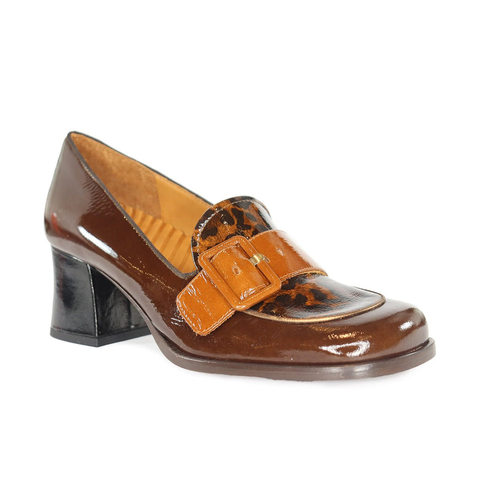 Chie Mihara TEISIN CHOCOLATE HEELED LOAFER Shoes | Shop now at Main & Taylor Shoes!