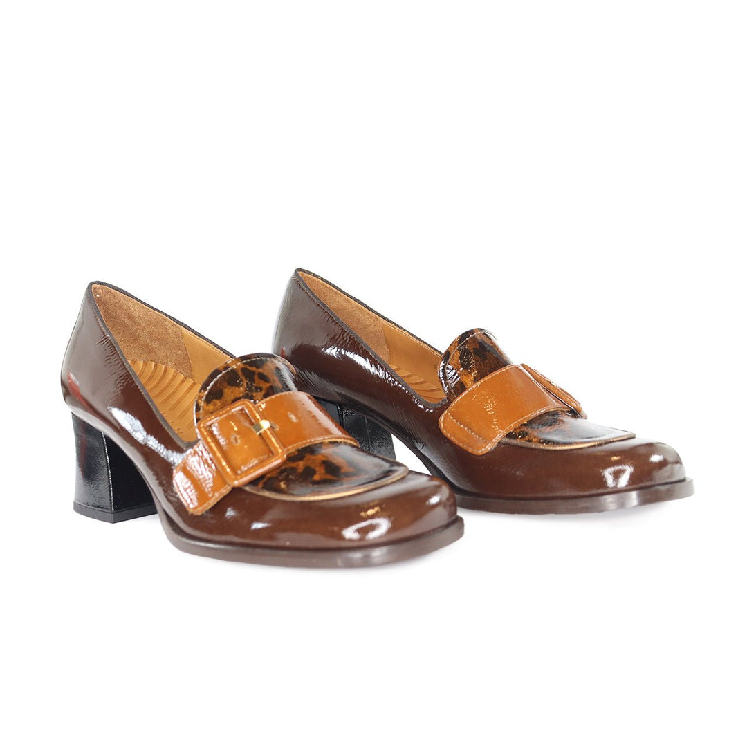 Chie Mihara TEISIN CHOCOLATE HEELED LOAFER Shoes | Shop now at Main & Taylor Shoes!