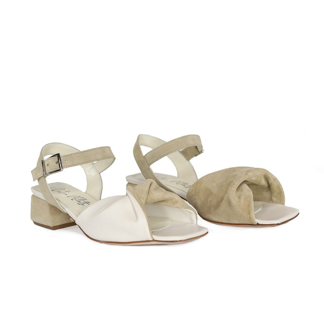 Cristina Millotti PRISCILLA TAUPE/IVORY SANDAL Shoes | Shop now at Main & Taylor Shoes!