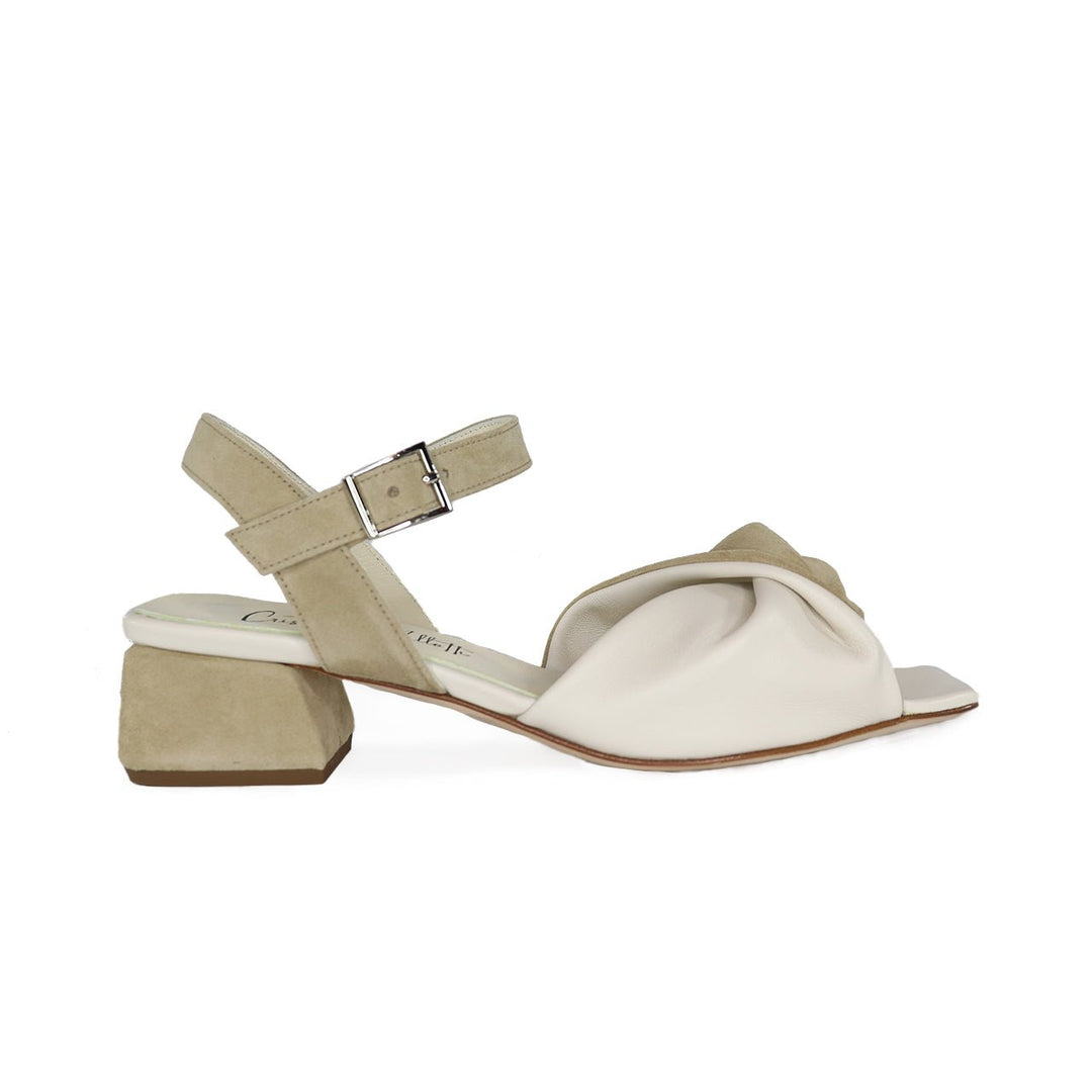 Cristina Millotti PRISCILLA TAUPE/IVORY SANDAL Shoes | Shop now at Main &amp; Taylor Shoes!