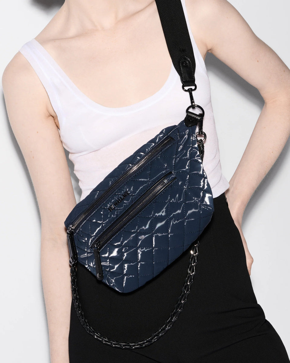 MZ Wallace CROSBY SLING SMALL INK LIQUID HANDBAGS | Shop now at Main & Taylor Shoes!
