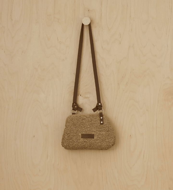 Daniella Lehavi Handbags CASABLANCA SMALL TAN STRAW CROSSBDY Handbags | Shop now at Main &amp; Taylor Shoes!