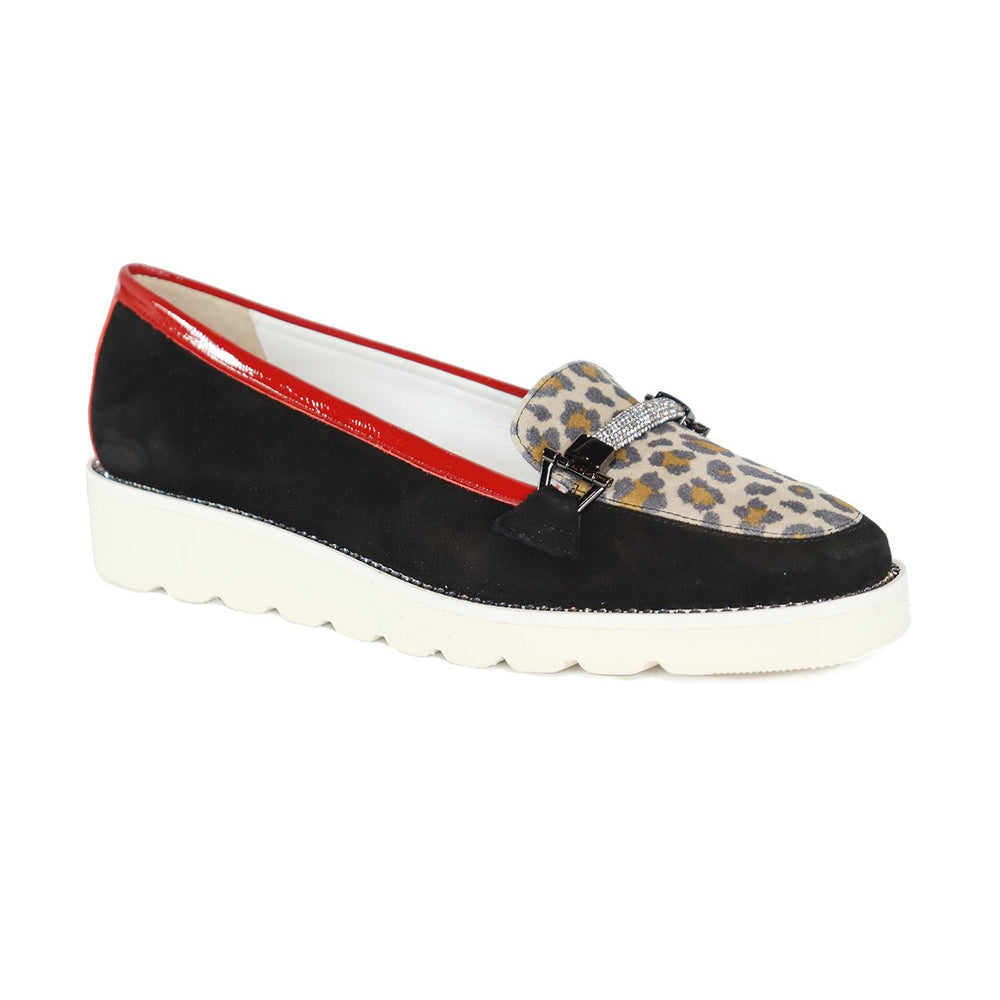 DI CHENZO MINA BLACK/LEOPARD LOAFER SHOES | Shop now at Main & Taylor Shoes!