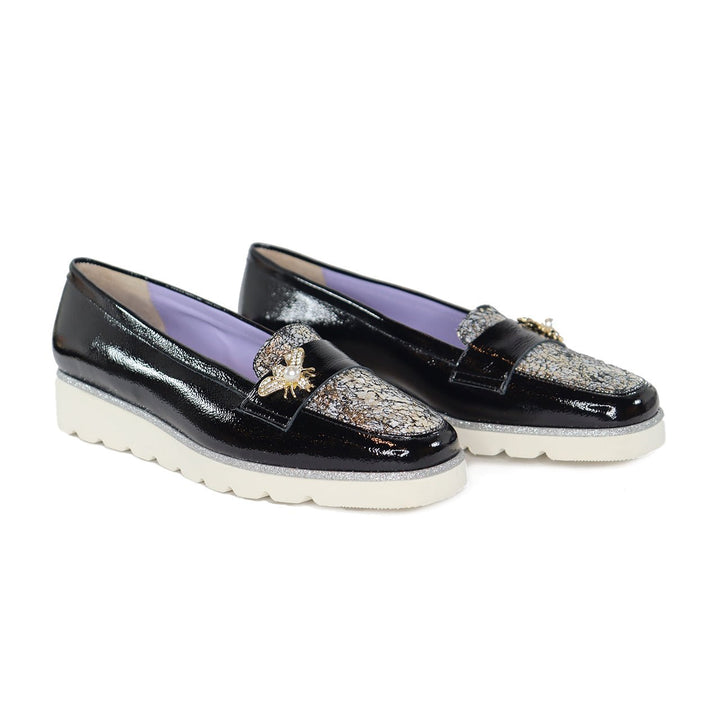 DI CHENZO NOEMI BLACK PATENT/GL SHOES | Shop now at Main &amp; Taylor Shoes!