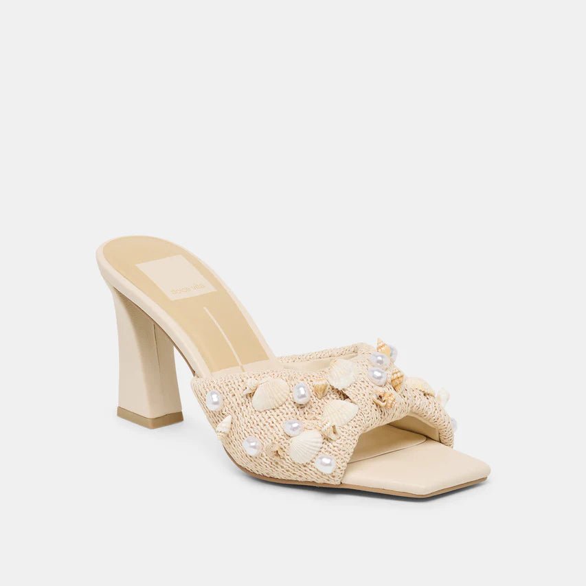 Dolce Vita TYLAH PEARL BEADED RAFFIA OATMEAL SHOES | Shop now at Main & Taylor Shoes!