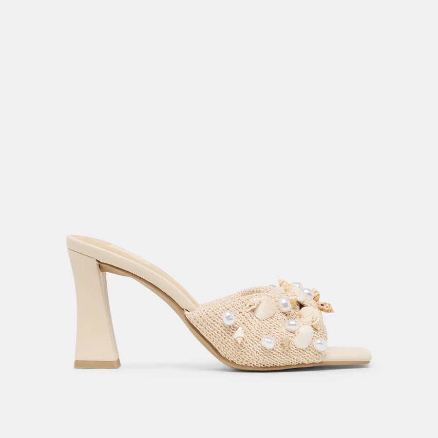 Dolce Vita TYLAH PEARL BEADED RAFFIA OATMEAL SHOES | Shop now at Main & Taylor Shoes!
