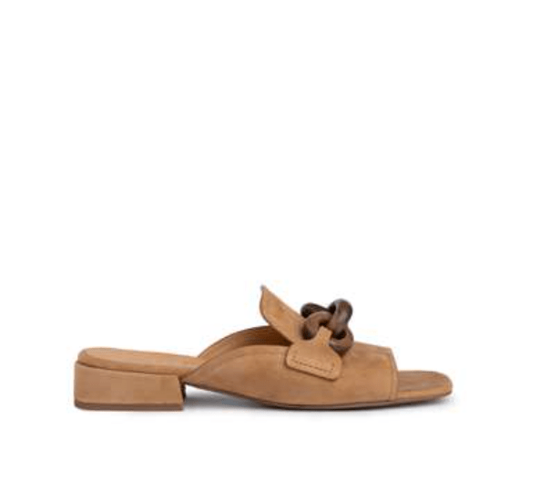 PEDRO GARCIA ENNA TAN SLIDE Shoes | Shop now at Main & Taylor Shoes!