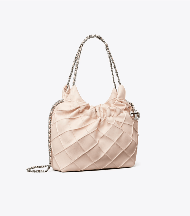 TORY BURCH HANDBAGS FLEMING MINI HOBO SOFT PINK HANDBAGS | Shop now at Main &amp; Taylor Shoes!