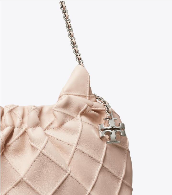 TORY BURCH HANDBAGS FLEMING MINI HOBO SOFT PINK HANDBAGS | Shop now at Main &amp; Taylor Shoes!