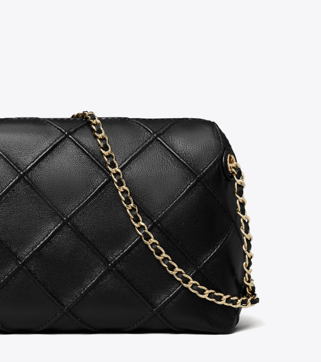 TORY BURCH HANDBAGS FLEMING SOFT CROSSBODY BLACK HANDBAGS | Shop now at Main &amp; Taylor Shoes!