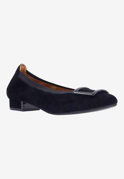 L'AMOUR DES PIEDS FLOELLA BLACK SUEDE Shoes | Shop now at Main & Taylor Shoes!