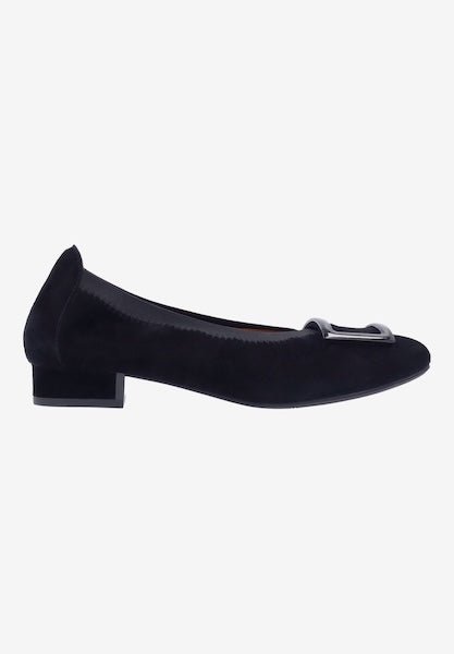 L'AMOUR DES PIEDS FLOELLA BLACK SUEDE Shoes | Shop now at Main & Taylor Shoes!