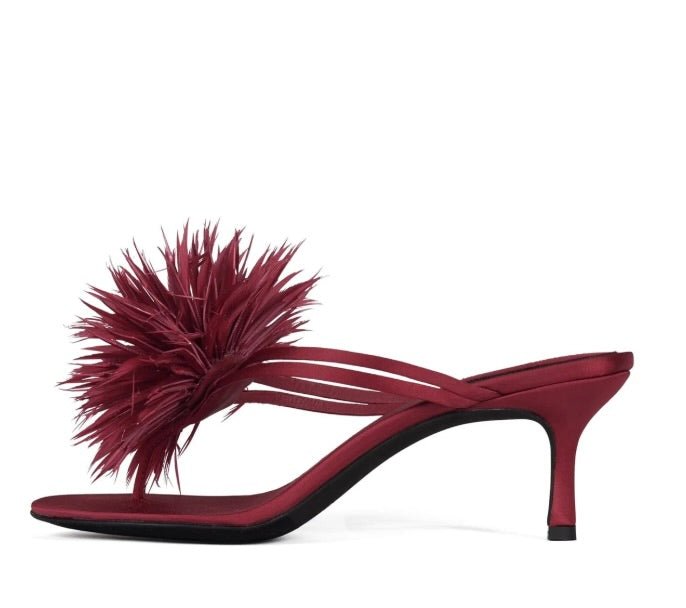 Jeffrey Campbell FIREWORK RED SATIN HEEL Shoes | Shop now at Main & Taylor Shoes!