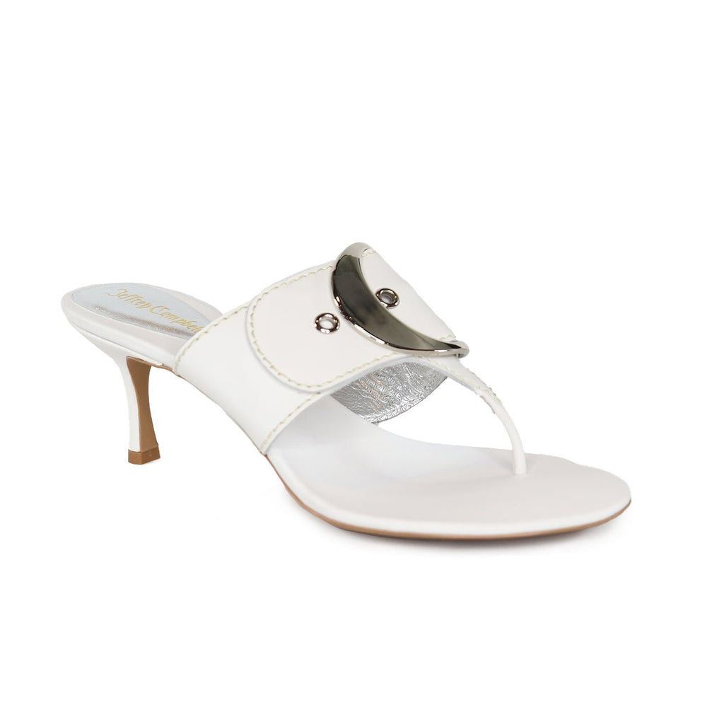 JEFFREY CAMPBELL SOLANI WHITE/SILVER SANDAL SHOES | Shop now at Main & Taylor Shoes!