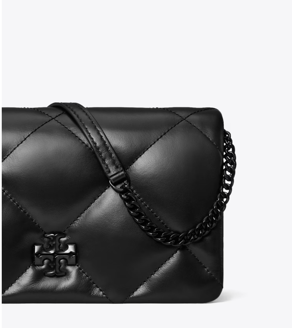 TORY BURCH HANDBAGS KIRA DIAMOND QUILT CROSSBODY BLACK HANDBAGS | Shop now at Main &amp; Taylor Shoes!
