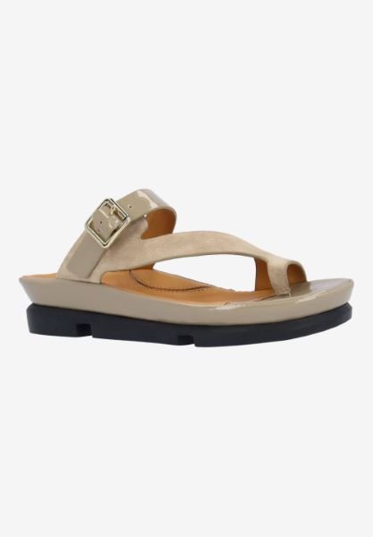 L'AMOUR DES PIEDS ALANZA NUDE SUEDE SANDAL SHOES | Shop now at Main & Taylor Shoes!