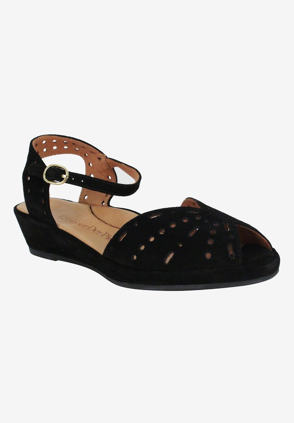 L'amour Des Pieds BRENN BLACK SUEDE SANDAL SHOES | Shop now at Main & Taylor Shoes!