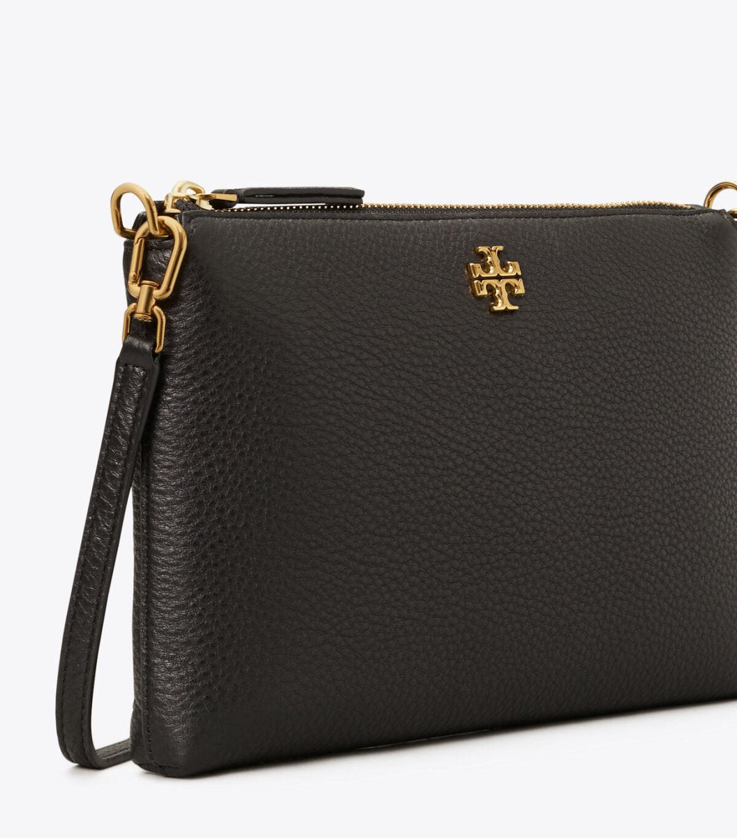 TORY BURCH HANDBAGS MERCER PEBBLED ZIPTOP CROSSBODY BLACK HANDBAGS | Shop now at Main &amp; Taylor Shoes!
