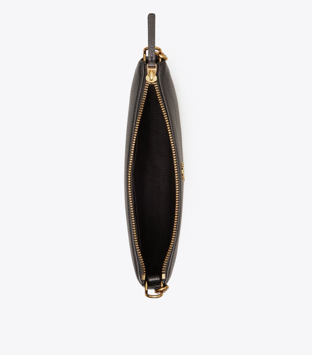 TORY BURCH HANDBAGS MERCER PEBBLED ZIPTOP CROSSBODY BLACK HANDBAGS | Shop now at Main &amp; Taylor Shoes!