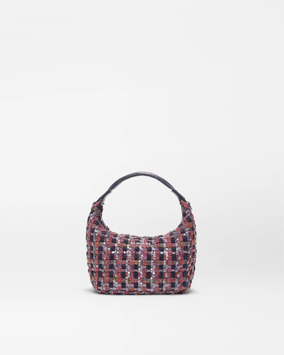 MZ WALLACE MULTI WOVEN MINI HOBO SHIMMER MULTI HANDBAGS | Shop now at Main & Taylor Shoes!
