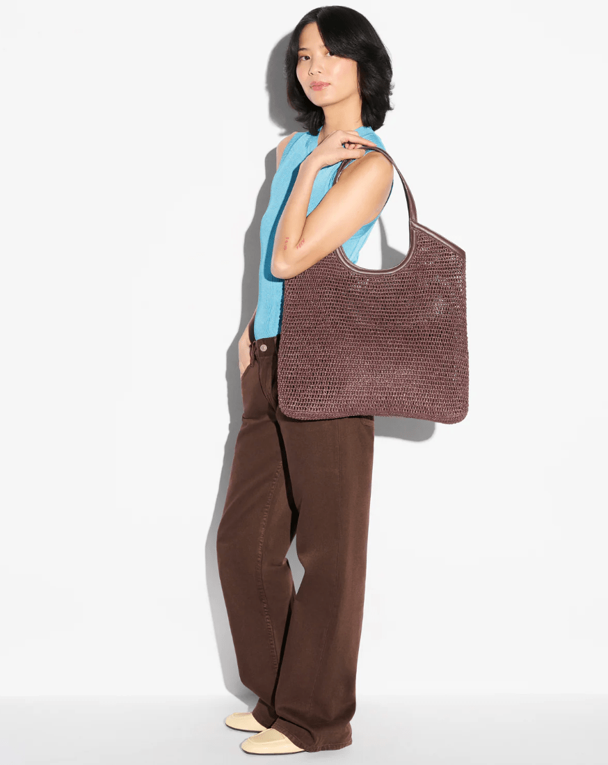 MZ Wallace GEORGICA CROCHET LARGE BROWN TOTE Handbags | Shop now at Main & Taylor Shoes!